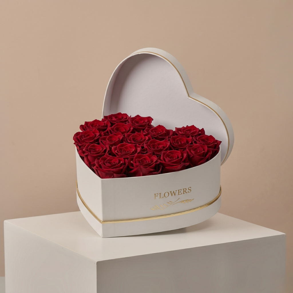 Red Roses Heart Box
